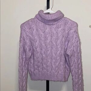 Jessica Simpson Lavender Cable Knit Turtleneck Sweater